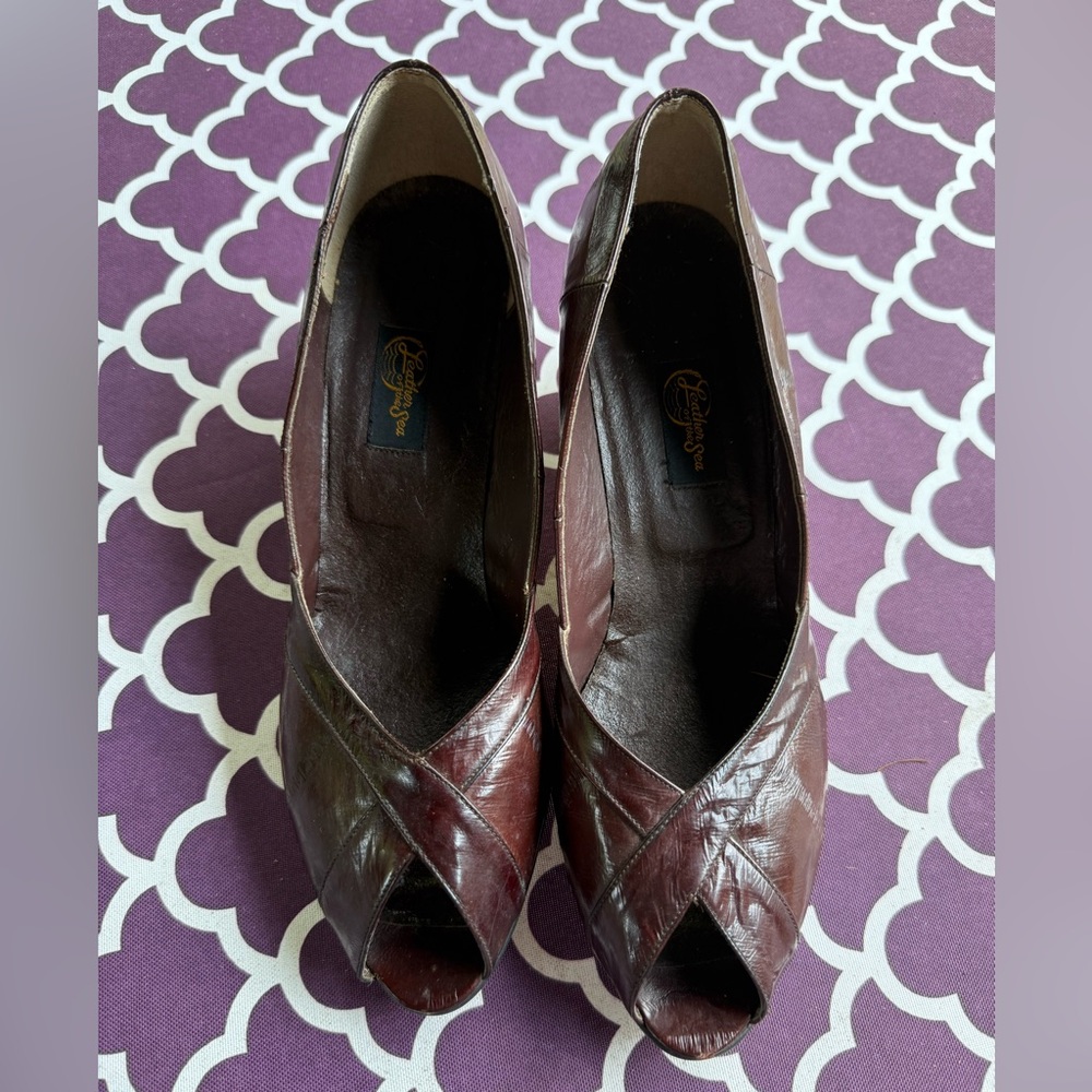 Eel skin Leather of the Sea Womens wedge